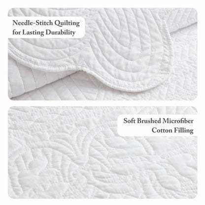 Madison Park Marino 3 Piece Reversible Scalloped Edge Quilt Set