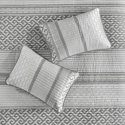 Madison Park Christian 4 Piece Jacquard Quilt Set with Throw Pillow
