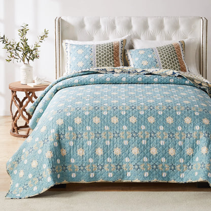 Greenland Home Fashions Thalia Velvet-Embellished Cotton Quilt Set
