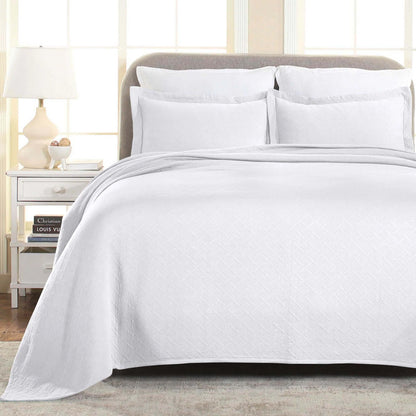 Superior Basketweave Cotton Decorative Bedspread Set