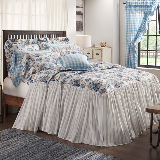 Annie Floral Coverlet- Blue or Portabella