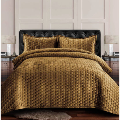 Capri Medallion Velvet Oversized Solid Quilt Set