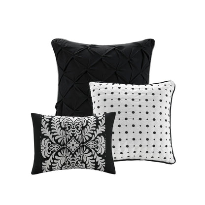 Madison Park Marcella 6 Piece Printed Cotton Quilt Set with Throw Pillows