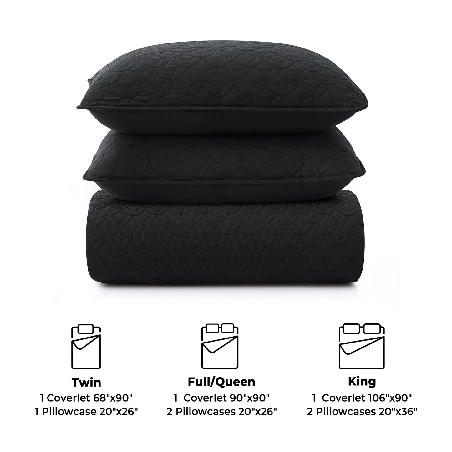 3-Piece Reversible Ultra Lighweight Coverlet Premium Microfiber Bedspread Quilt Set