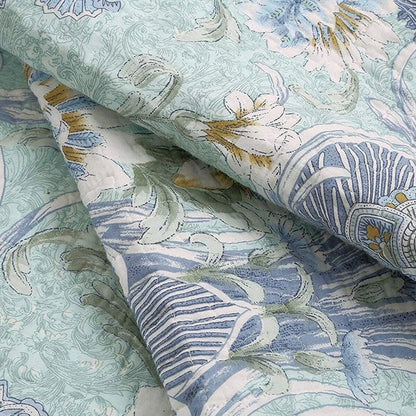 Cozy Line Jasmine Floral 3-piece Reversible Cotton Quilt BeddingSet