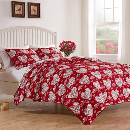 Greenland Home Novelty Holiday Reversible Matelassé Coverlet Set