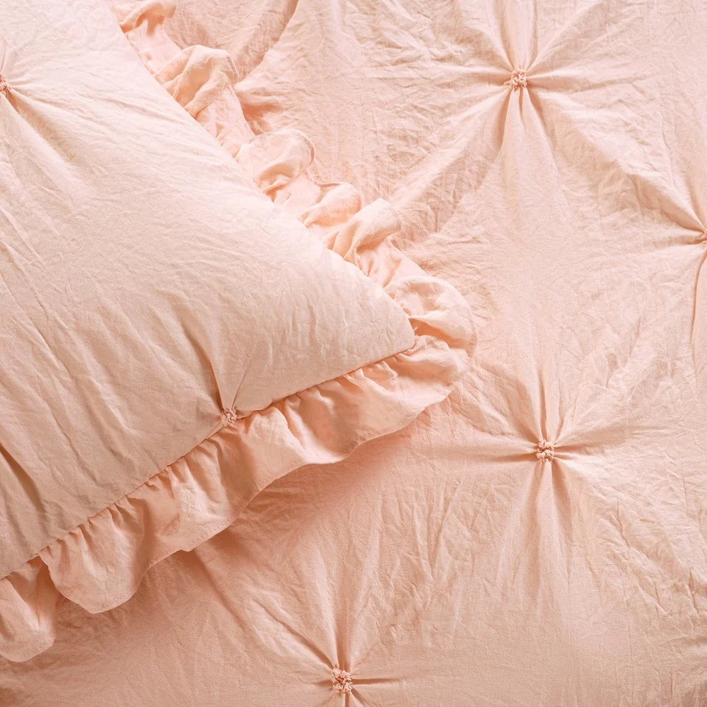 The Gray Barn Lazy Acres Pintuck Ruffle Skirt Bedspread Set
