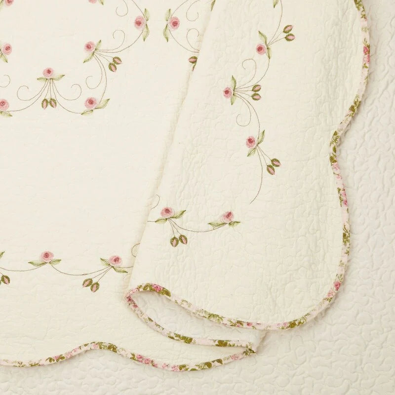 Porch & Den Ivy Floral Embroidered Quilt Set