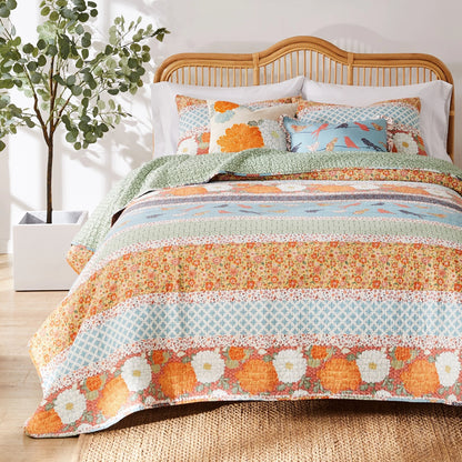 Barefoot Bungalow Carlie Modern Calico Reversible Cotton Quilt Set