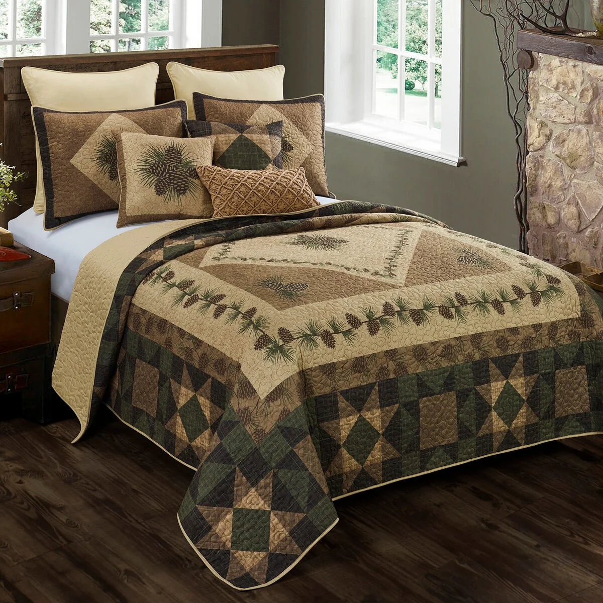Donna Sharp Antique Pine 3-PC Quilt Set