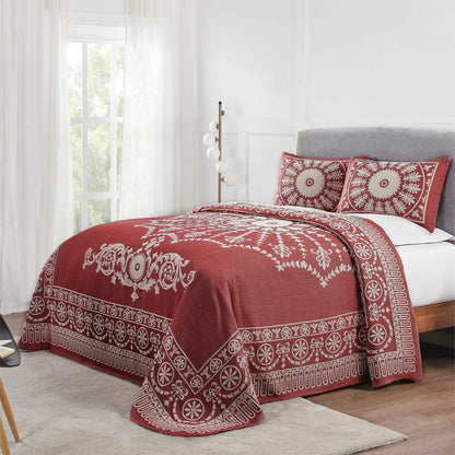 Superior Cotton Blend Oversized Classic Medallion Bedspread Set