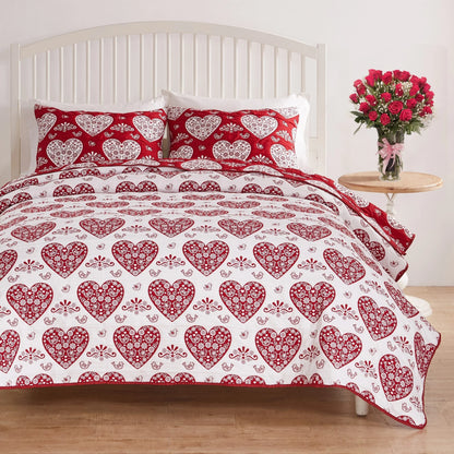 Greenland Home Novelty Holiday Reversible Matelassé Coverlet Set