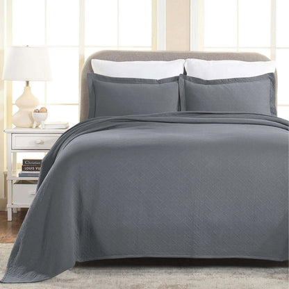 Superior Basketweave Cotton Decorative Bedspread Set
