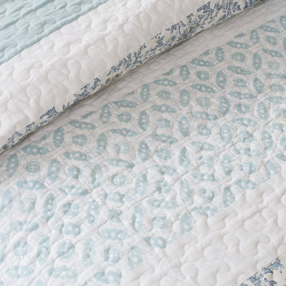 Madison Park Vanessa 6 Piece Cotton Percale Quilt Set with Throw Pillows