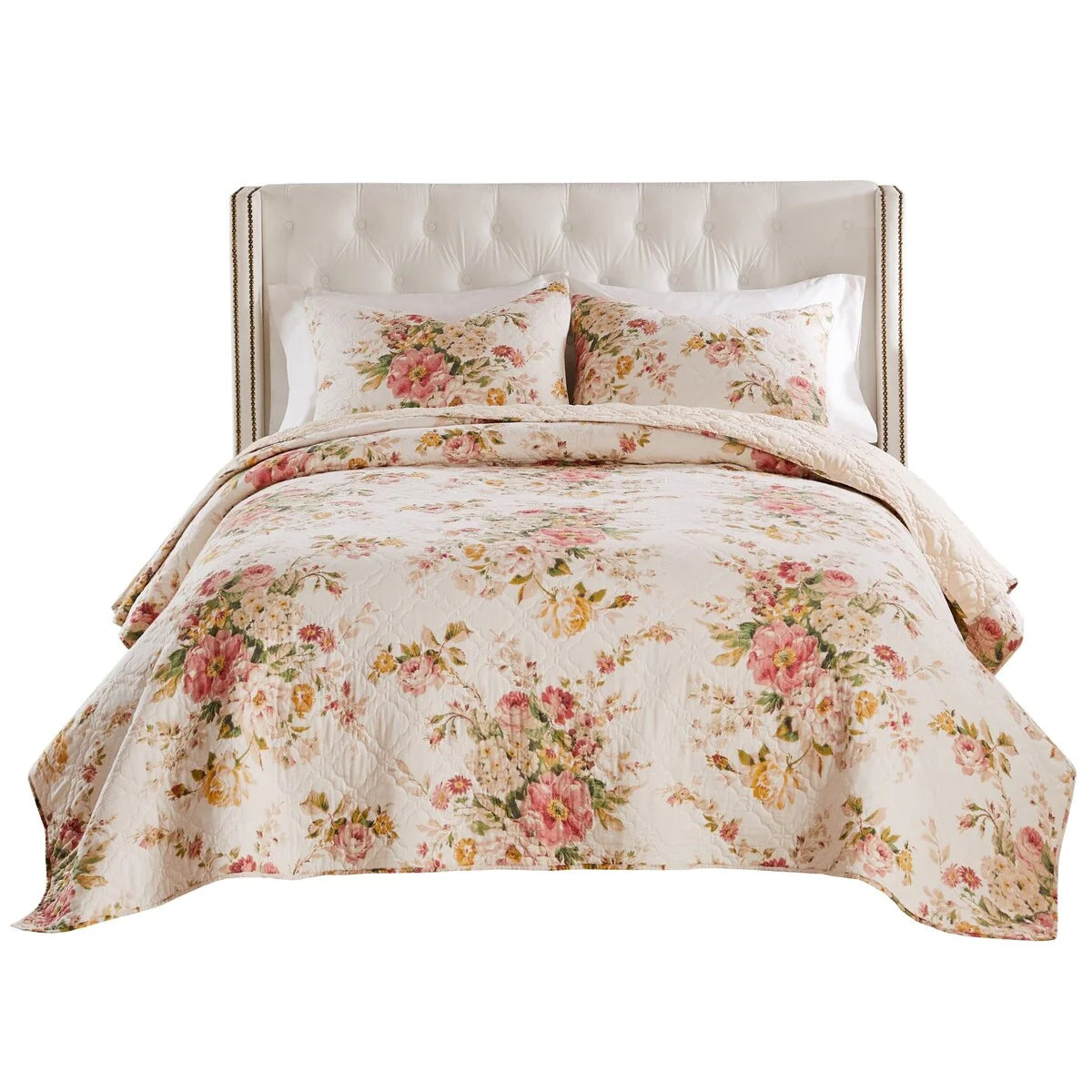 Greenland Home Fashions Grace Traditional Farmhouse Floral Quilt Set