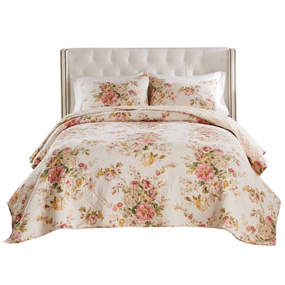 Greenland Home Fashions Grace Traditional Farmhouse Floral Quilt Set