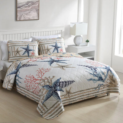 Caribbean Joe Coastal 3PC Quilt Set