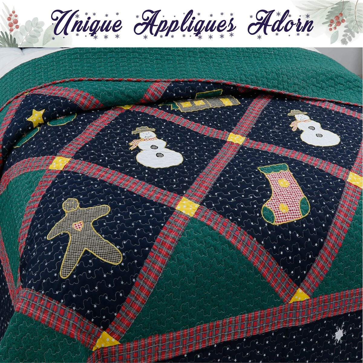 Cozy Line Christmas Night Patchwork Quilt Bedding Set