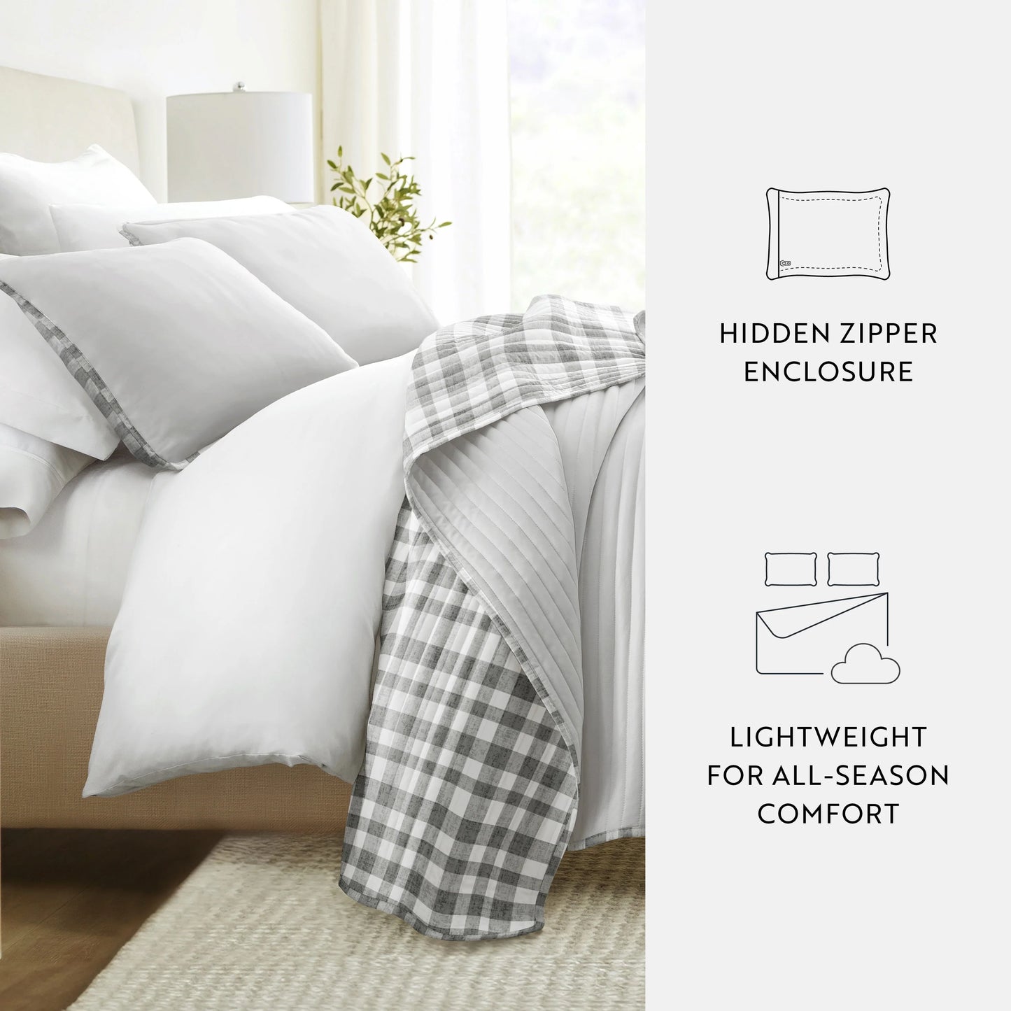 Becky Cameron All Season 3 Piece Reversible Patterned Quilt Set