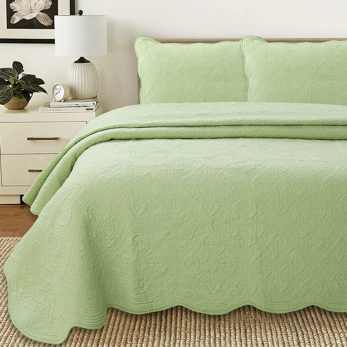 Copper Grove Sagano Blantyre Scalloped Edge Cotton 3-piece Quilt Bedding Set