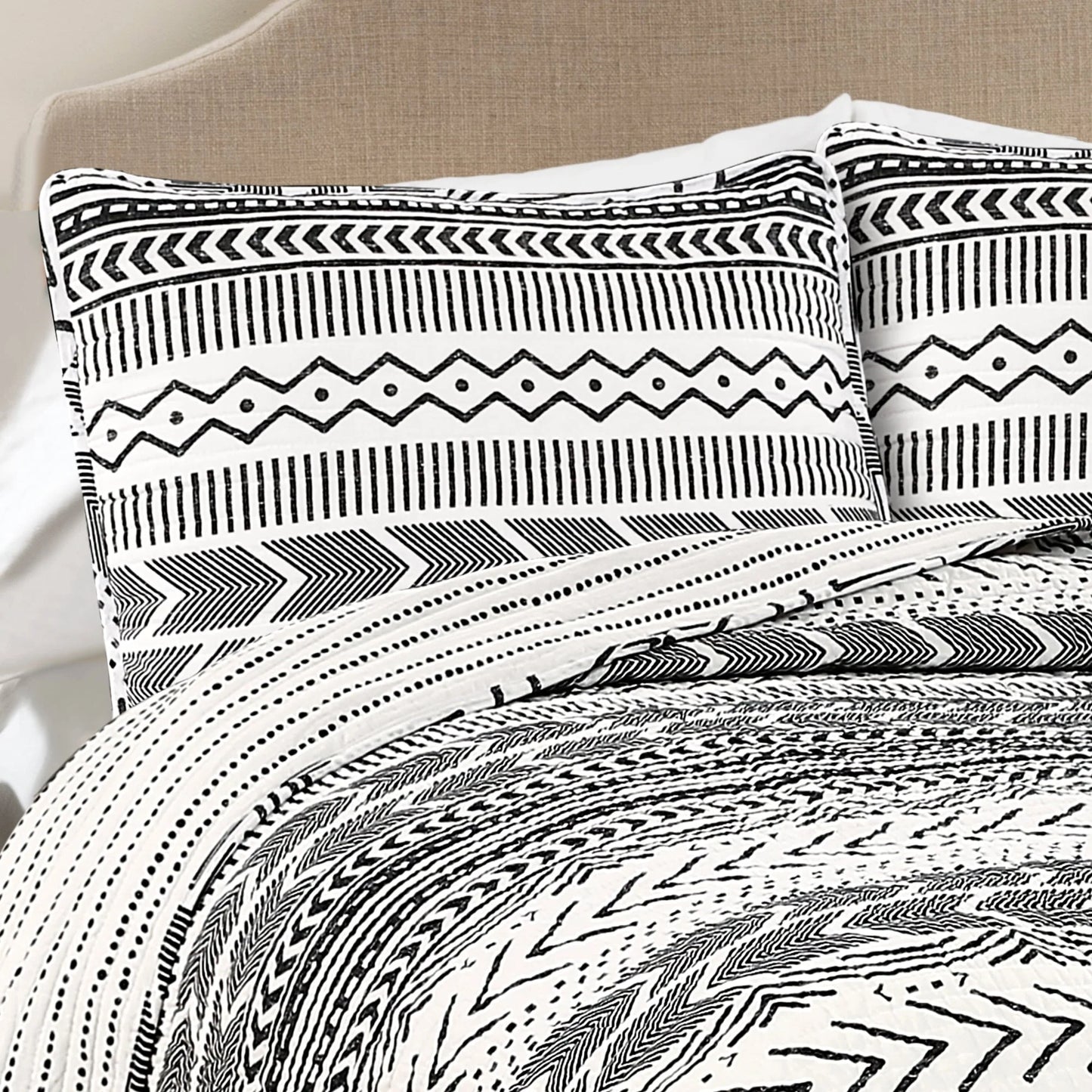 Lush Decor Hygge Geometric Pattern 3-piece Quilt Set
