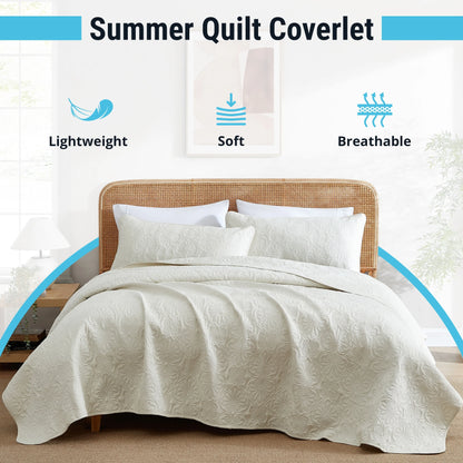 HLC.ME Benji - 3 Piece Size Quilt Set, Lightweight Bedspread Coverlet Set