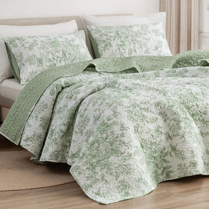 Wonderful Floral Quilt Set 3 Piece Cotton