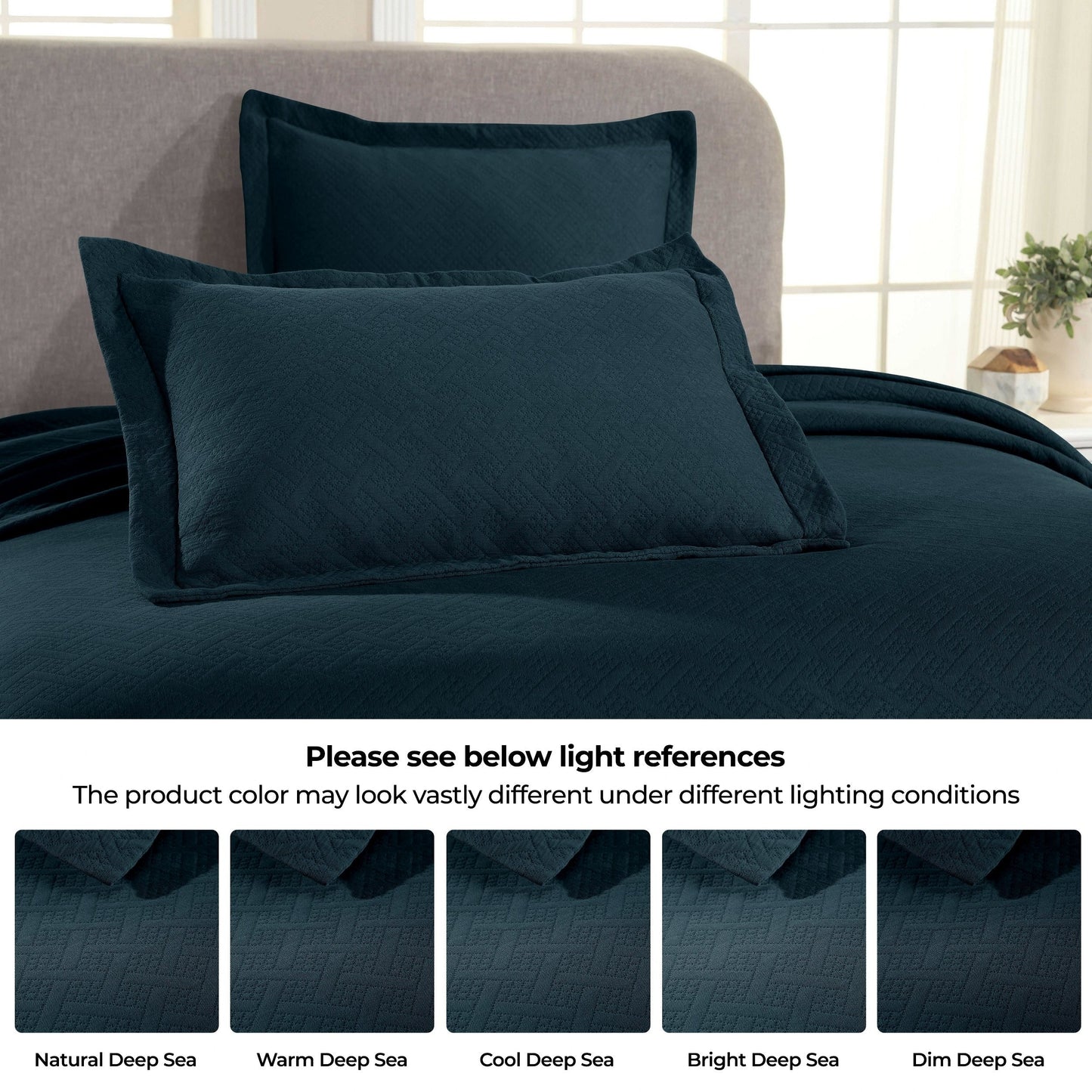 Superior Basketweave Cotton Decorative Bedspread Set