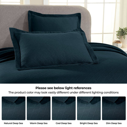 Superior Basketweave Cotton Decorative Bedspread Set