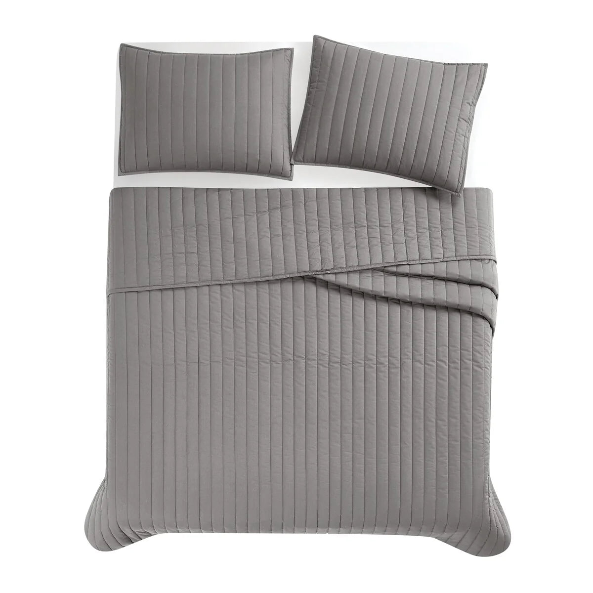 Brooklyn Loom Oversized Cotton Percale 3 Piece Quilt Set