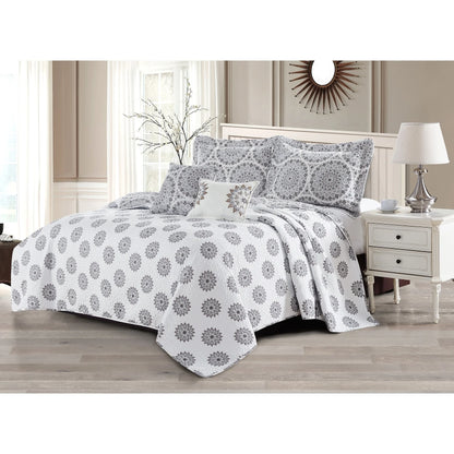 Serenta Medallion 5-piece Reversible Quilt Comforter Set