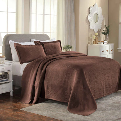 Superior Geometric Fret Cotton Decorative Bedspread Set