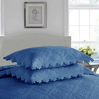MarCielo 3Pcs 100% Cotton Oversized Quilt Bedspread Coverlet Set TK