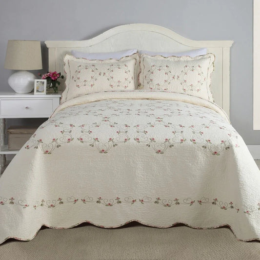Modern Heirloom Felisa Floral Embroidered Bedspread