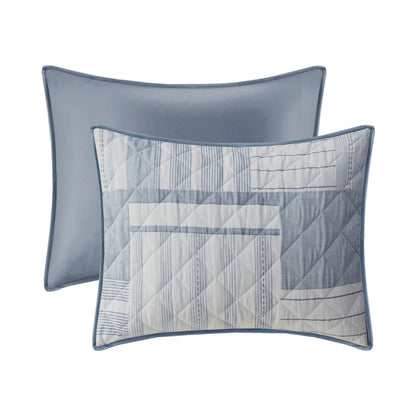 Madison Park Arden 3 Piece Jacquard Patchwork Quilt Set
