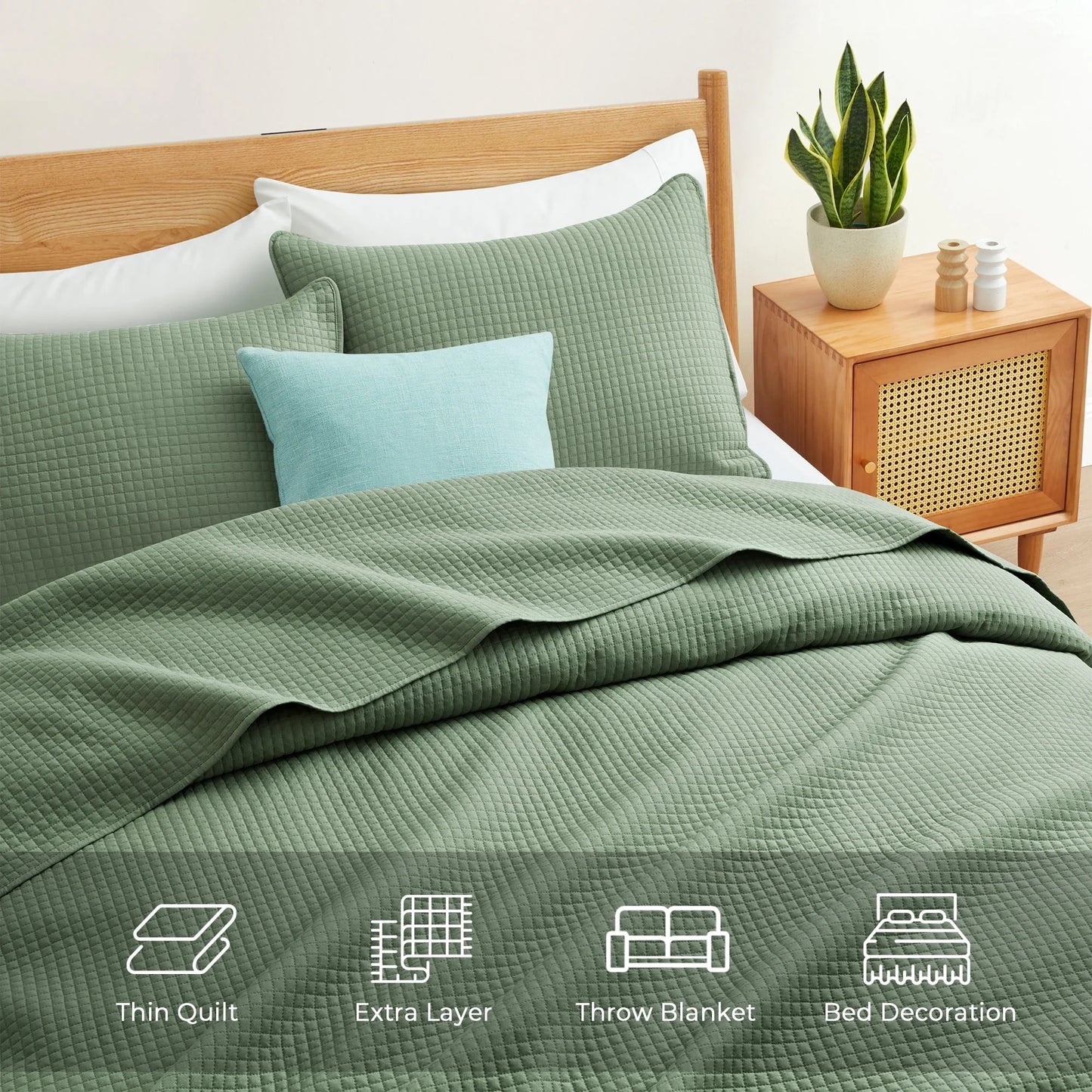 3-Piece Reversible Ultra Lighweight Coverlet Premium Microfiber Bedspread Quilt Set
