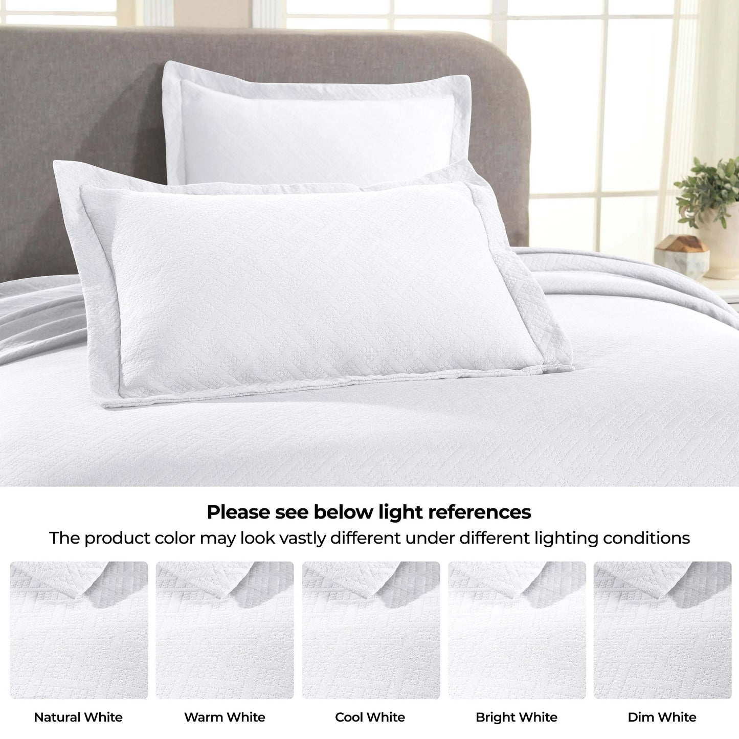 Superior Basketweave Cotton Decorative Bedspread Set