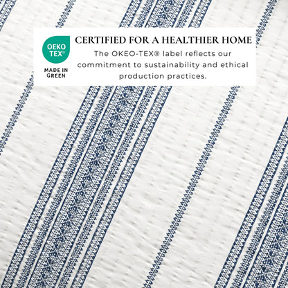 Linery & Co. Farmhouse Stripe Microfiber Quilt Set With Shams.