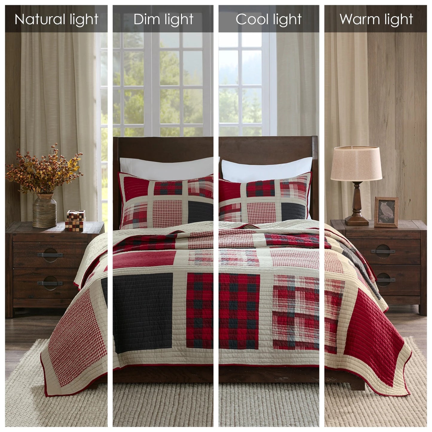 Woolrich Huntington Red 100-percent Cotton Oversized Quilt Mini Set