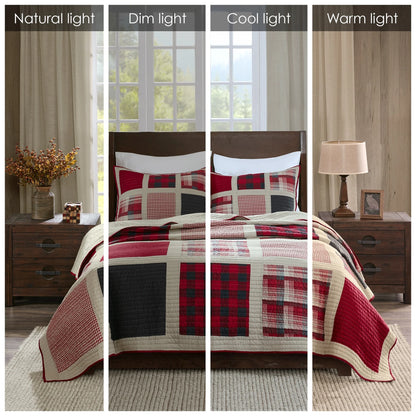 Woolrich Huntington Red 100-percent Cotton Oversized Quilt Mini Set