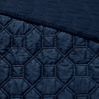 Madison Park Emery 3 Piece Velvet Quilt Set