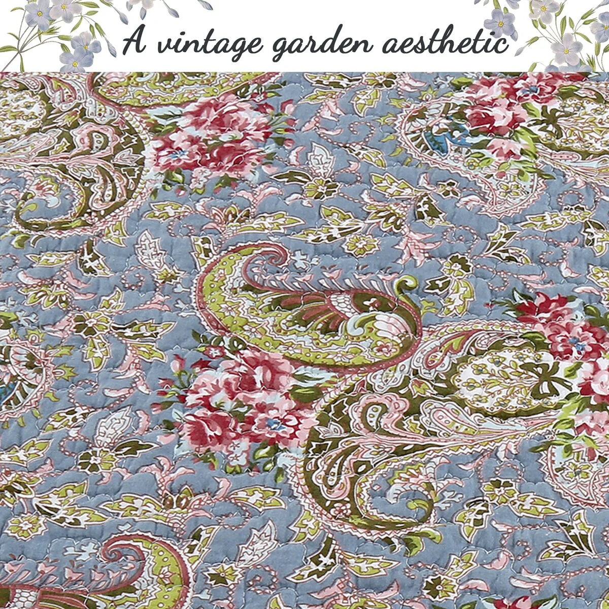 Copper Grove Anthurium Floral Paisley Cotton Quilt Bedding Set