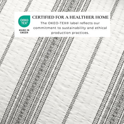 Linery & Co. Farmhouse Stripe Microfiber Quilt Set With Shams.