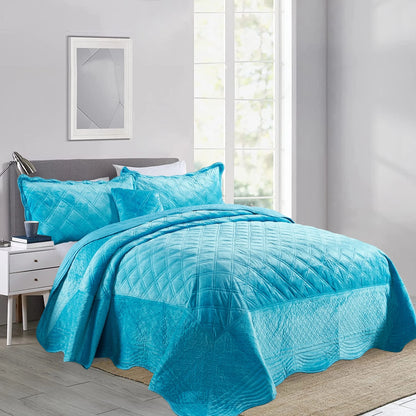 Serenta Supersoft Microplush Quilted 4 Pieces Bedspread Coverlet Set