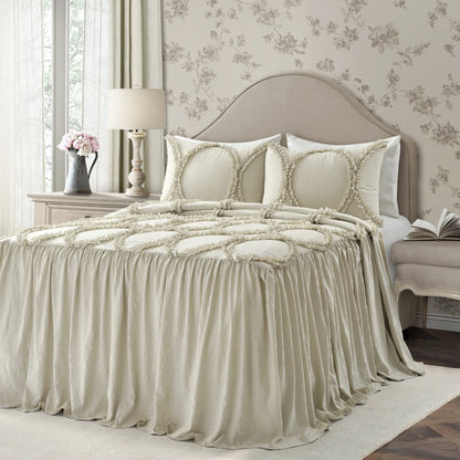 The Gray Barn Peony Grove Ruffled Embroidery 3-piece Bedspread Set