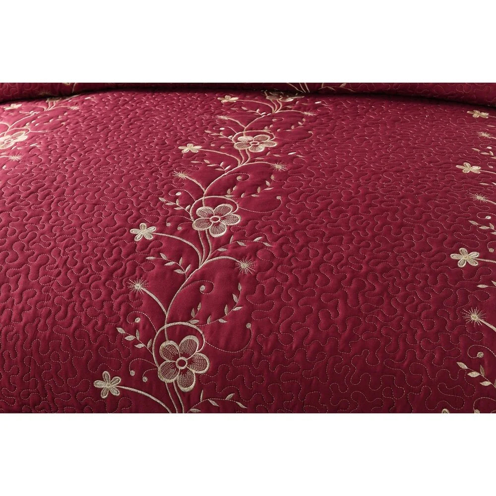 Embroidered Cotton Quilt Set