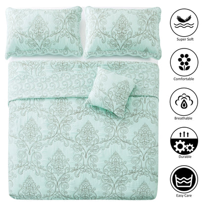 Serenta Damask Oversized 4-piece Bedspread Set