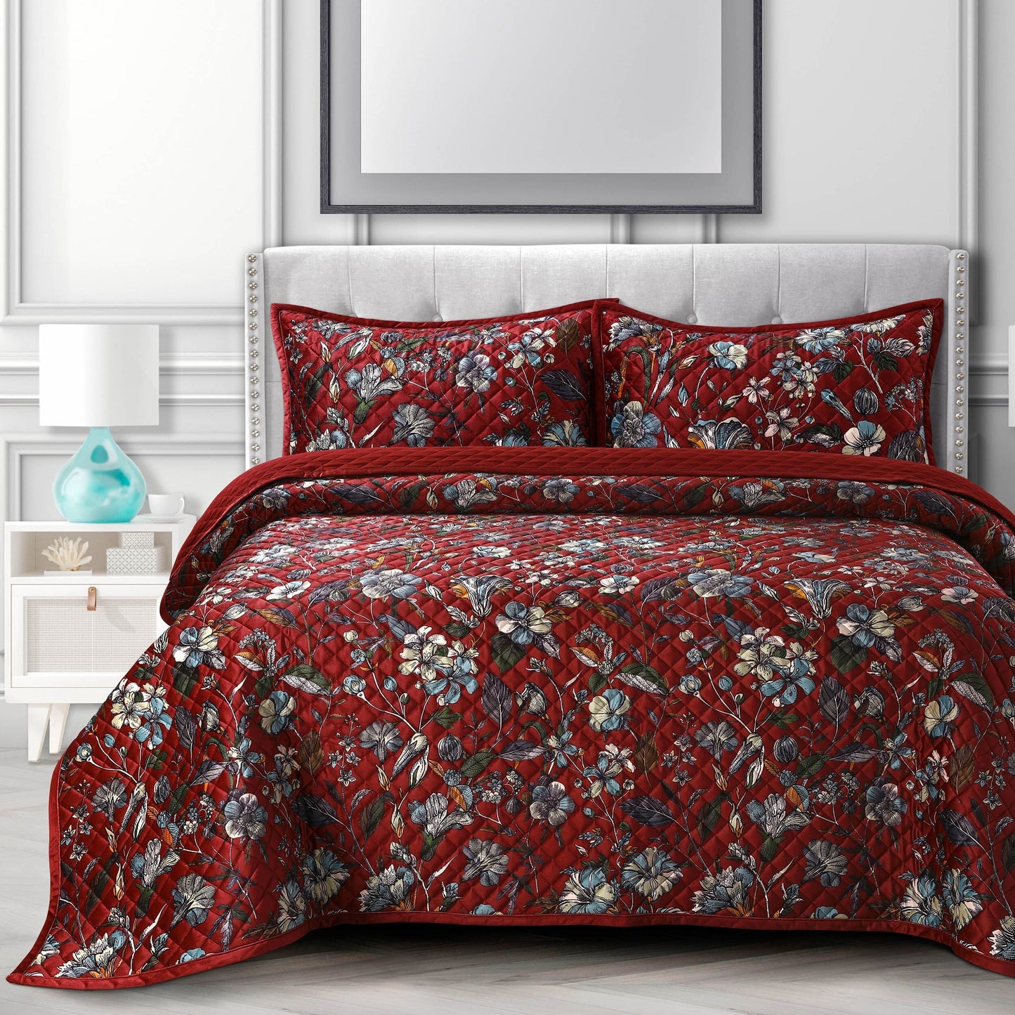 Velvet Printed Oversized Quilt Set