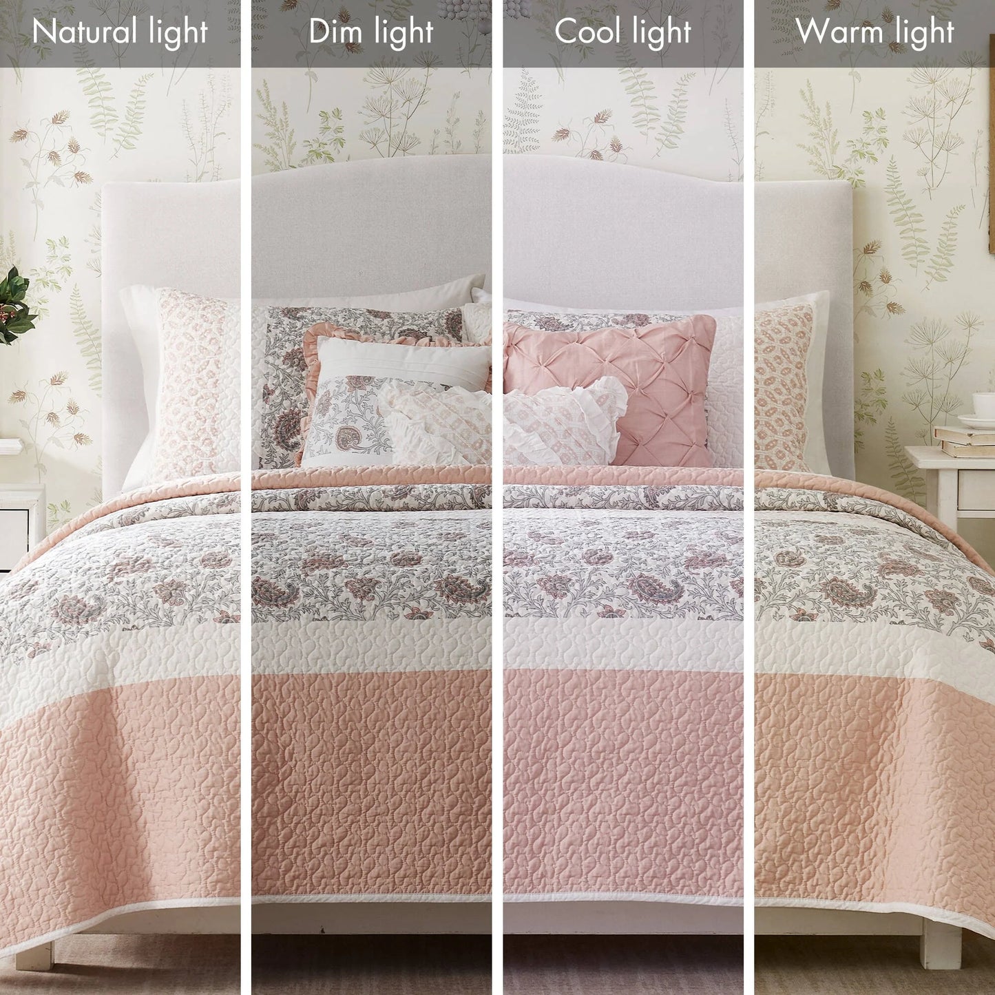 Madison Park Vanessa 6 Piece Cotton Percale Quilt Set with Throw Pillows