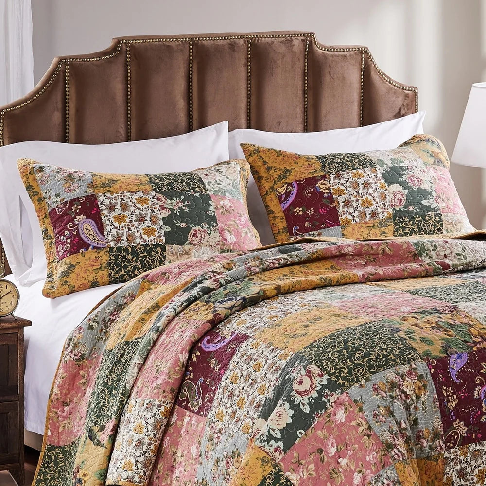 Greenland Home Fashions Antique Chic 100% Cotton Authentic Patchwork Bedspread Set